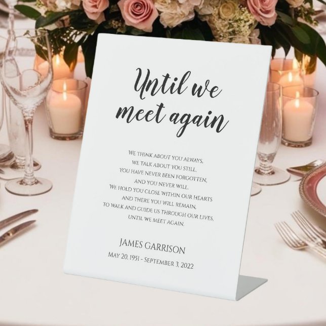 Signe De Table Jusqu'À Ce Que Nous Rencontrions À Nouveau Célébra (Créateur téléchargé)