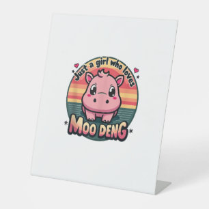 Signe De Table Juste une fille qui aime moo deng mignon bébé Hipp