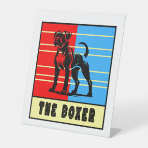 Signe De Table La boîte - Chien fort