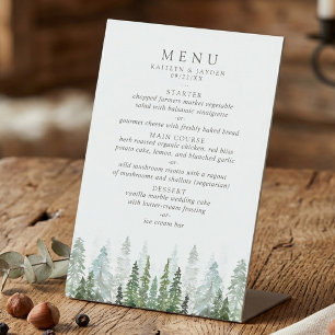 Signe De Table La Collection de mariage forêt de pins aquarelle