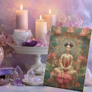 Signe De Table La déesse bouddhiste Quan Yin Portrait Peinture Ar