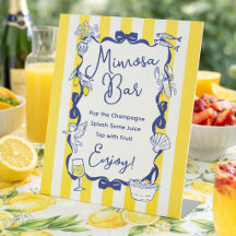 La Dolce Vita Yellow Stripe Italian Mimosa Bar