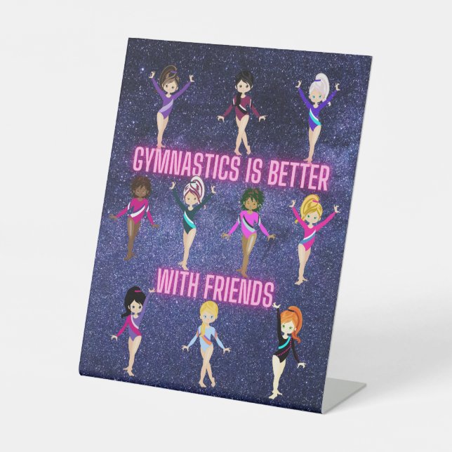 Signe De Table La Gymnastique Est Mieux Avec Les Amis (Recto)