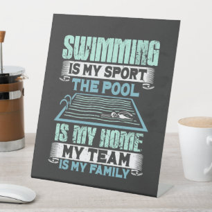 Signe De Table La natation est mon sport La piscine est ma maison