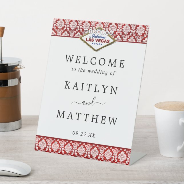 Signe De Table La Parties scintillant Damask Las Vegas Mariage Co (In SItu)