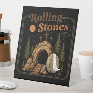 Signe De Table La Pierre A Été Roulée Il Est Vivant Pâques