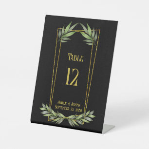 Signe De Table La verdure sur une table Mariage à cadre doré