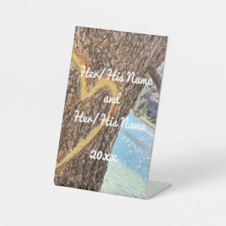 Signe De Table Lac Tahoe Blue Water Tree Heart Love