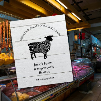 Signe De Table Lamb Farmer Pedestal Sign – Sheep Farm Marketing 