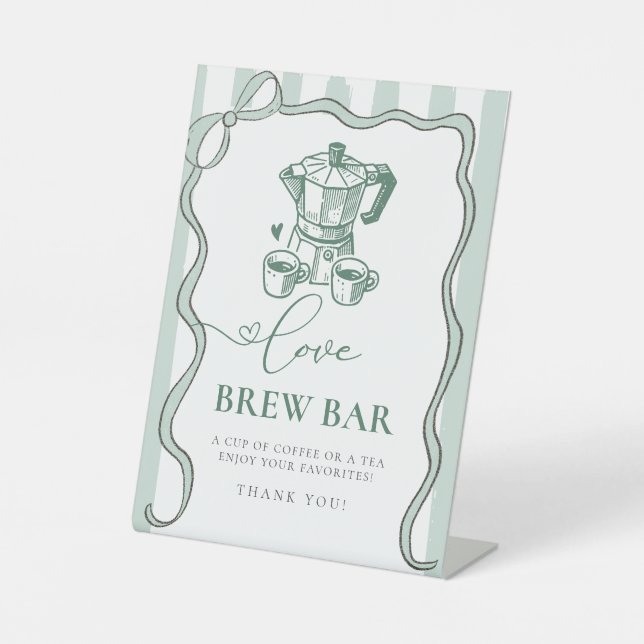 Signe De Table L'amour brasse la Fête des mariées de café moderne (Recto)