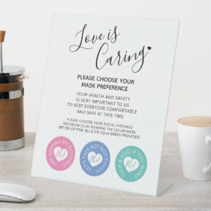 Signe De Table L'amour, c'est porter un masque portant un mariage