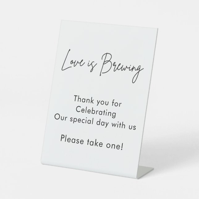 Signe De Table L'amour de la calligraphie est en train de brasser (Recto)