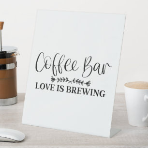 Signe De Table L'Amour Du Café Bar Est En Train De Brûler
