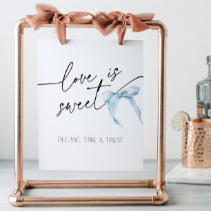 Signe De Table L'amour est Doux Bleu Bow Fête des mariées Cravate