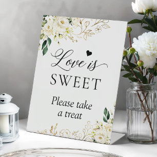 Signe De Table L'amour est doux Bohème Élégant Rose Blanche Flora