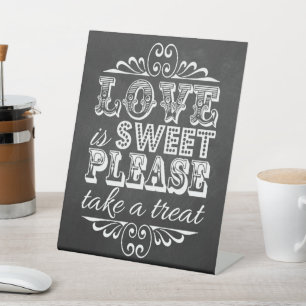 Signe De Table L'amour est doux Chalkboard Mariage Treat