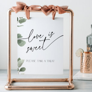 Signe De Table L'amour est doux Eucalyptus Sage Fête des mariées