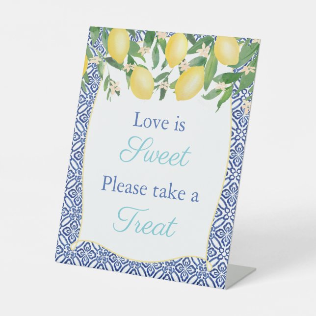 Signe De Table L'Amour Est Doux Prendre Une Treat Lemons Wedding  (Recto)