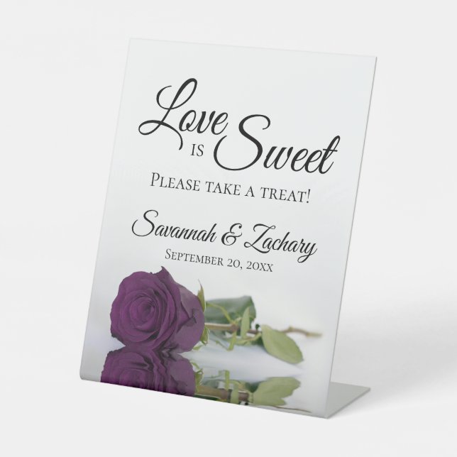 Signe De Table L'amour est doux Prenez un traitement Plum violet  (Recto)