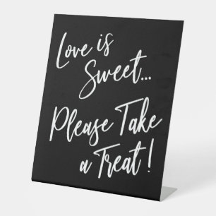 Signe De Table L'amour est doux, prenez une friandise ! Blanc sur