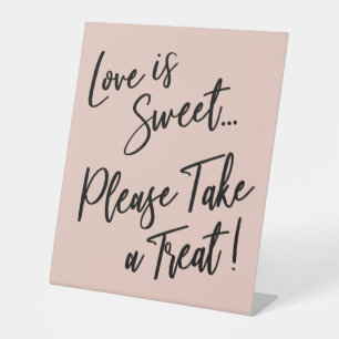 Signe De Table L'amour est doux, prenez une friandise ! Rose saum