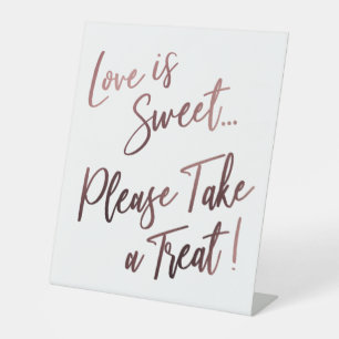 Signe De Table L'amour est doux, prenez une friandise Simple Rose