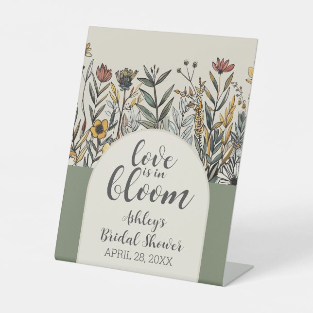 Signe De Table L'amour est en fleur - Fête des mariées des fleurs (Recto)