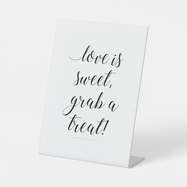 Signe De Table L'amour est sucré attraper une gâterie Barre de bu (Recto)