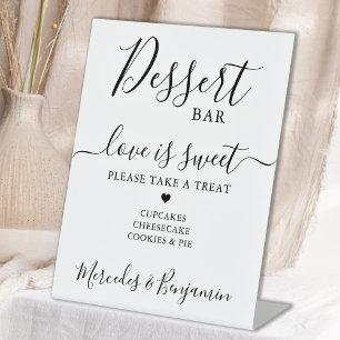 Signe De Table L'amour est sucré Mariage personnalisé Dessert Bar