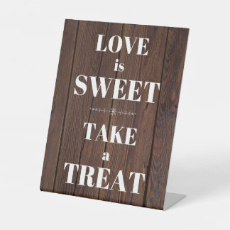 Signe De Table L'amour est sucré, prenez un gâteau - Mariage de b