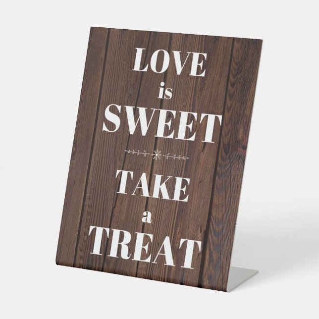 Signe De Table L'amour est sucré, prenez un gâteau - Mariage de b (Recto)