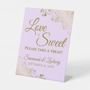 Signe De Table L'amour est sucré Prenez un traitement Or dentelle