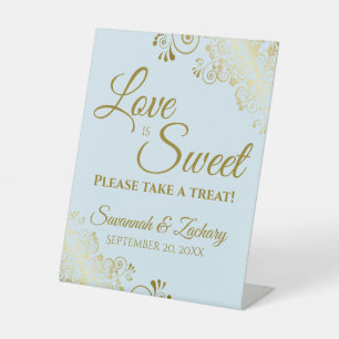 Signe De Table L'amour est sucré Prenez un traitement Or Lace Pou