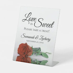 Signe De Table L'amour est sucré Prenez une gâterie rouille Rose