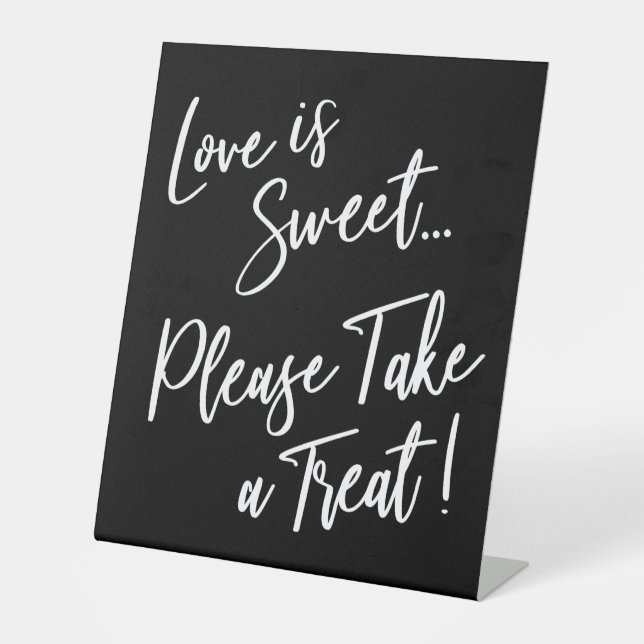 Signe De Table L'amour est sucré S'il vous plaît prenez un soin!  (Recto)