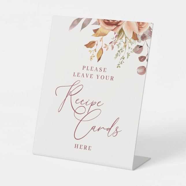 Signe De Table Lancement de mariage bohème à l'aquarelle (Recto)