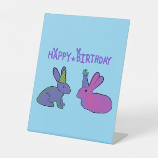 Signe De Table Lapin d'anniversaire