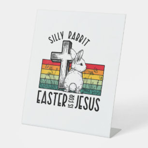 Signe De Table Lapin Silencieux Pâques Est Pour Jésus Bunny Chris