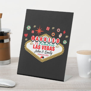 Signe De Table Las Vegas Marié Couple Correspondant Vacances Neva