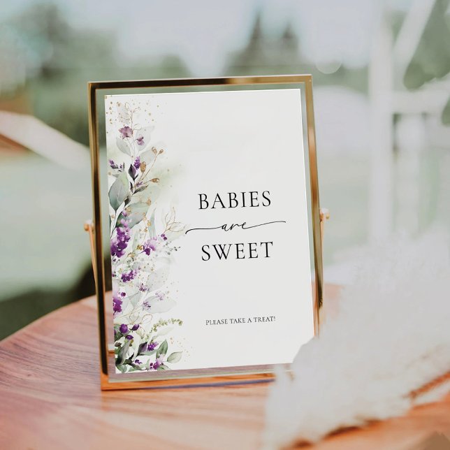 Signe De Table Lavande Purple Vert Les Bébés Sont Symbole Doux (Créateur téléchargé)