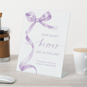 Signe De Table Lavender Bow Combien De Baisers Sont Dans Le Jar