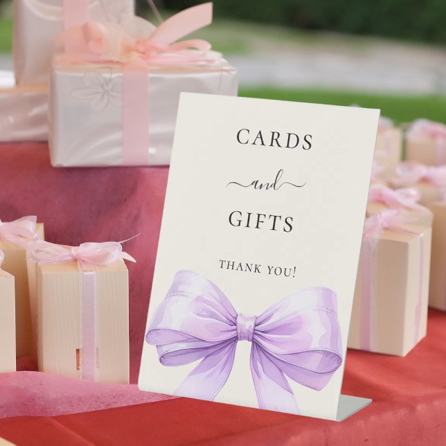 Signe De Table Lavender bow ivory cards gifts sign (Créateur téléchargé)