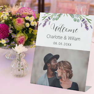 Signe De Table Lavender eucalyptus photo bienvenue mariage