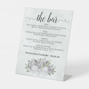 Signe De Table Le Bar - Eucalyptus Lavender Boissons Menu Mariage