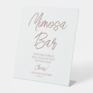 Signe De Table Le bar Mimosa accueille le Rose moderne Gold Scrip
