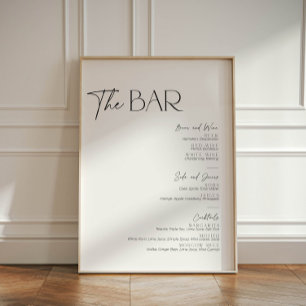 Signe De Table Le bar minimaliste Noir et Blanc Cocktail Boisson