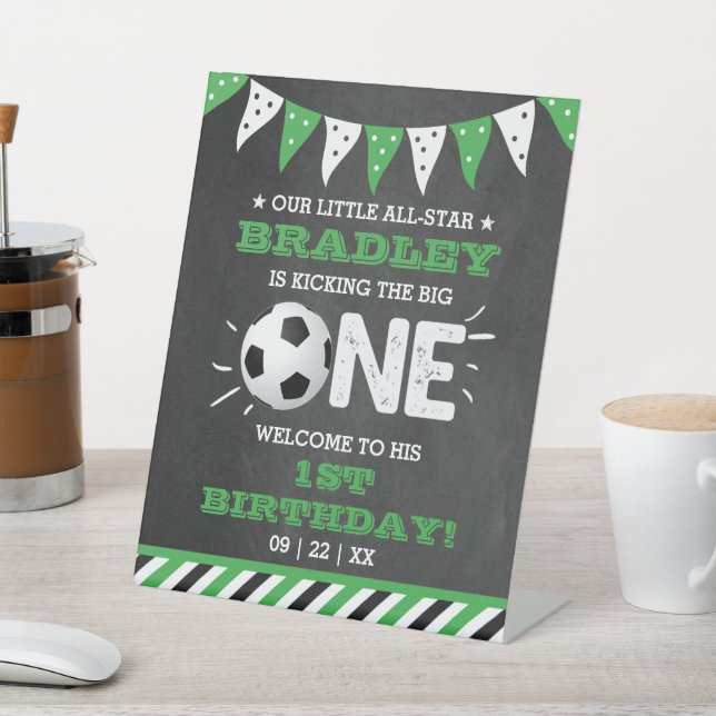 Signe De Table Le Big One | Football 1er anniversaire Bienvenue (In SItu)