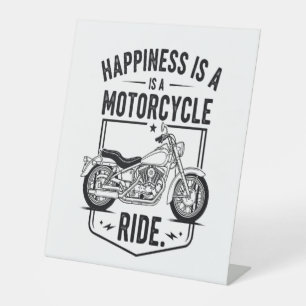 Signe De Table Le bonheur est une course de moto.jpg