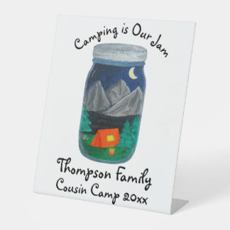 Signe De Table Le camping est notre tente de jam et montagnes dan
