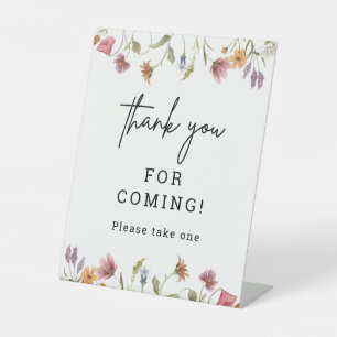 Signe De Table Le Merci du Baby shower Fleur sauvage de printemps